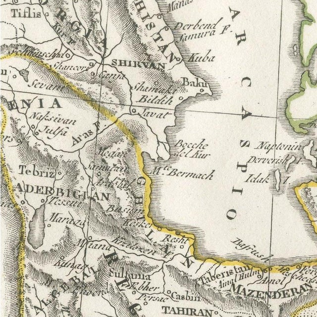 Antique Italian Map of Middle East with Khorasan and the Gulf, 1820s For Sale - Image 9 of 12