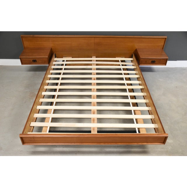 1960s Teak Queen Floating Platform Bed For Sale - Image 4 of 10