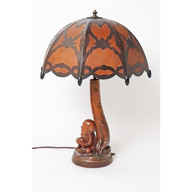 Black Forest Table Lamp with Handcrafted Dwarf and Magic Mushrooms, Germany, 1920s For Sale - Image 13 of 18