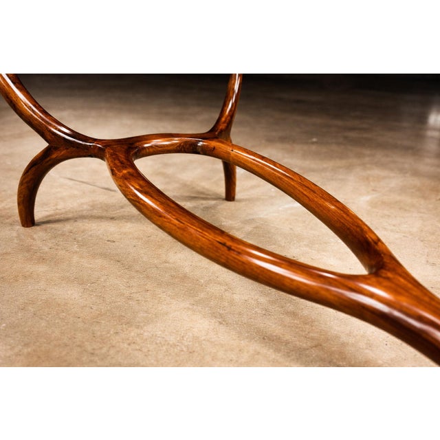 “Egg” Coffee Table in Caviuna Wood & Glass by Giuseppe Scapinelli, Brazil, 1950s For Sale - Image 11 of 15