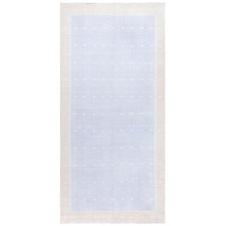 Doris Leslie Blau Mid-Century Indian Dhurrie Soft Beige Flatweave Cotton Carpet For Sale