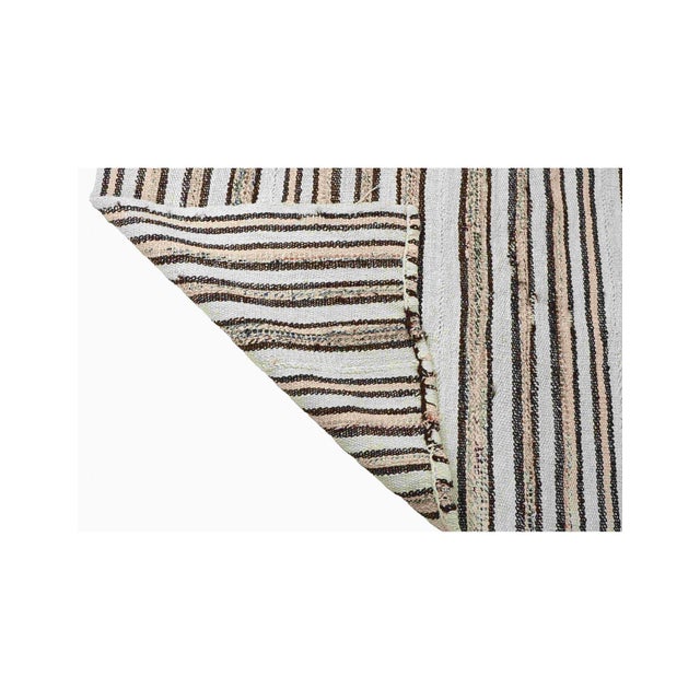 1960s Striped Vintage Turkish Hemp Kilim Rug - 4`7" X 6`4" For Sale - Image 5 of 6