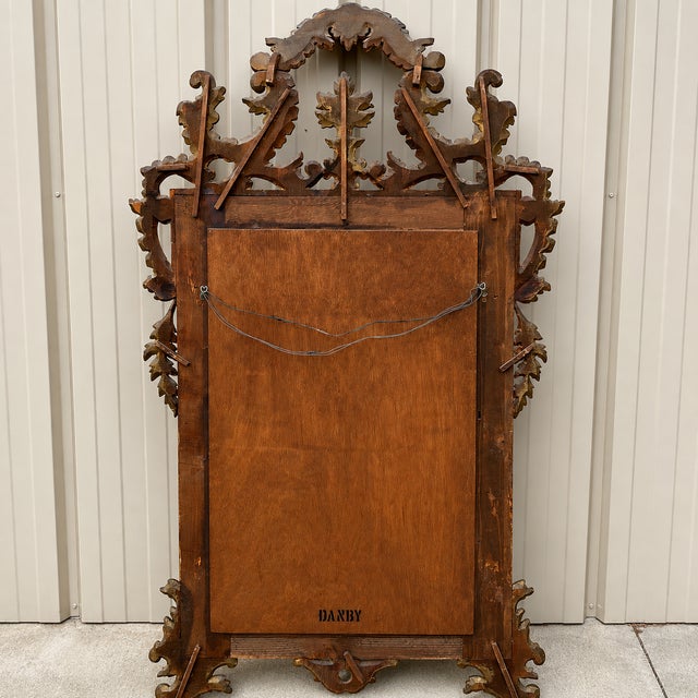 Mid-Century Italian Carved Giltwood Baroque Style Wall Mirror Danby of New York For Sale In Atlanta - Image 6 of 7
