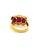 Bochic “Capri” Vintage Natural Ruby & Natural Topaz Retro Ring Set In 18K Gold & Silver Natural Oval Shape Ruby 6 Carat...