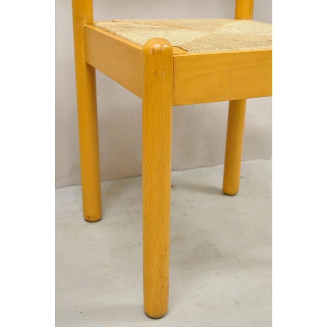Yellow Mid Century Modern Birch Maple Bentwood Woven Rush Dining Chairs - Set of 6 For Sale - Image 8 of 12