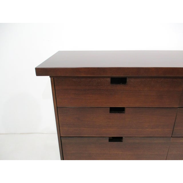 Mid 20th Century Nakashima Styled Mid Century Walnut Nine Drawer Dresser For Sale - Image 9 of 12
