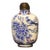 Vintage Painted Enamel on Copper Snuff Bottle – Blue & White Bird & Peony Motif For Sale