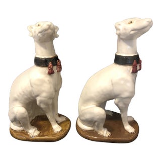 Vintage Hollywood Regency Whippet Greyhound Italian Figurine Statute - a Pair For Sale