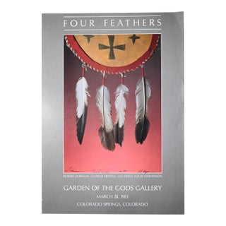 Signed 1983 “Four Feathers” Garden of the Gods Gallery Poster – Charles Frizzell, Robert Dorman & More For Sale