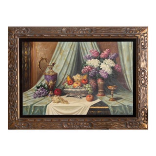 Classical Still Life, Bela Balogh Oil on Canvas, Signed Lower Right For Sale