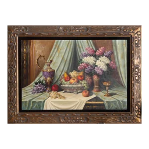 Classical Still Life, Bela Balogh Oil on Canvas, Signed Lower Right