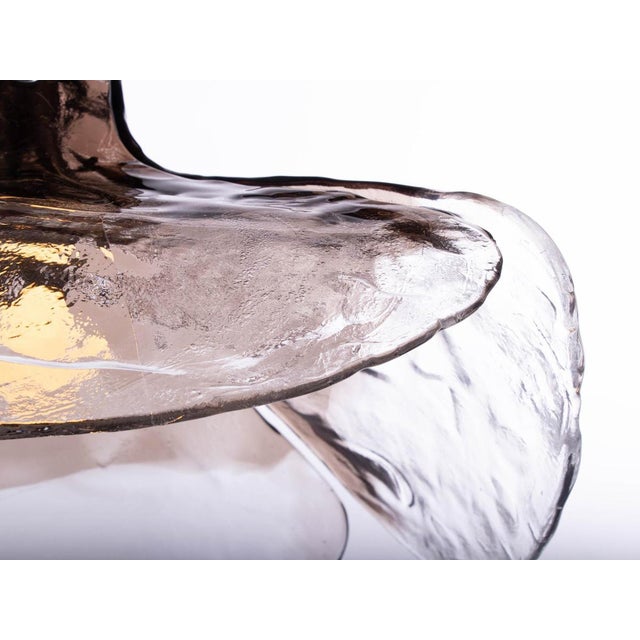 Elegant tulip pendant lamp with four murano glass petals designed in organic form. The partly grey, smoke-coloured and...