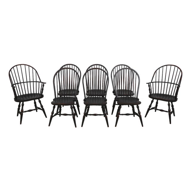 Set of 8 Sack Back Windsor Dining Room Chairs For Sale
