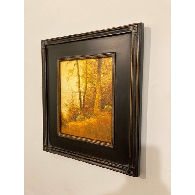 Contemporary Autumn (Aureus) by Shawn Krueger | Oil on linen Landscape with trees and autumn foliage. For Sale - Image 3 of 3