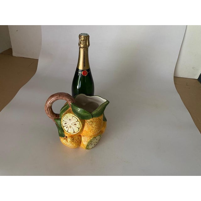 Ceramic Majolica Ceramic Free Form Fruits Jug or Pitcher, 1960 For Sale - Image 7 of 14