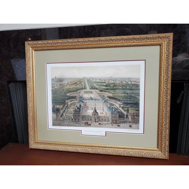 Mid 19th Century Framed Original Print by Felix Benoist - Le Palais Du Luxembourg Et Son Jardin For Sale - Image 4 of 14