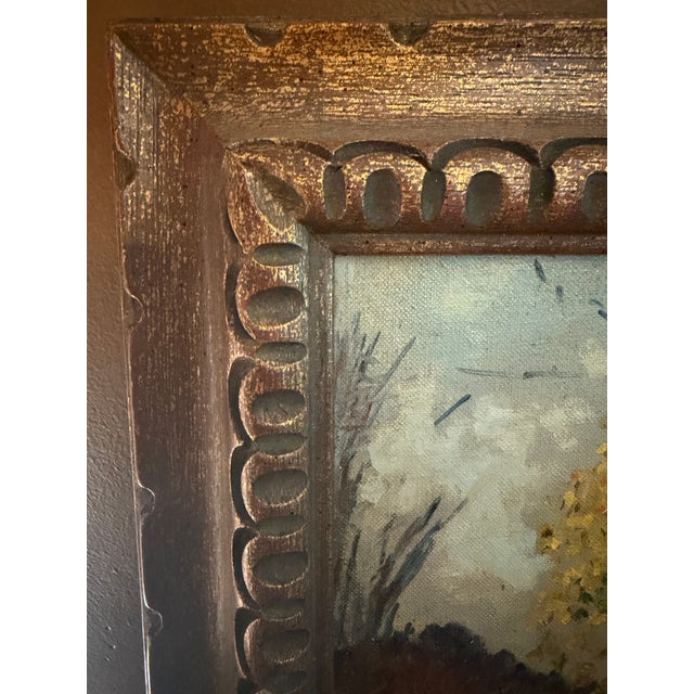 1950s 1952 Original Oil Painting Pocono Mountains Landscape: The Eric Danisch Estate Barn, Scotrun Pa For Sale - Image 5 of 16
