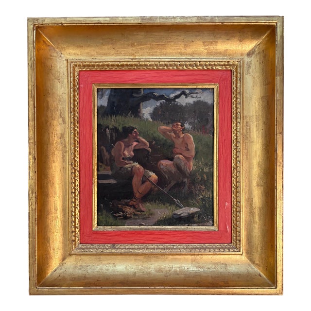 "Pan E Diana" C. 1880 , Oil Painting by Valdemar Heinrich Nicolaus Irminger For Sale