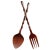 Farmhouse Vintage Wall Decor Large Wooden Fork Spoon Set- a Pair For Sale - Image 3 of 7