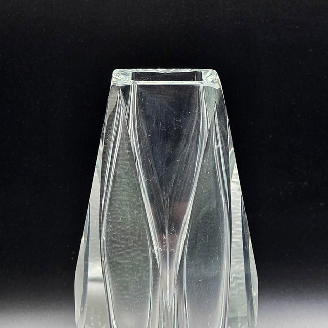 Mid 20th Century Mid 20th Century Flavio Poli for Seguso Faceted Murano Crystal Vase For Sale - Image 5 of 12