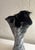 Murano Vintage Murano Style Hand Blown Black White Swirl Art Glass Vase For Sale - Image 4 of 4