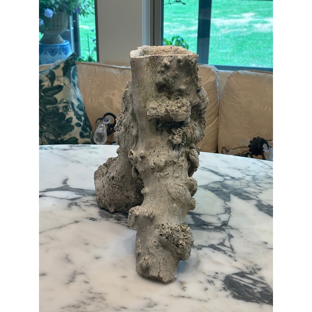Mid-Century French Faux Bois Concrete Tree Stump Planter in Sculptural Burl Form For Sale - Image 15 of 17
