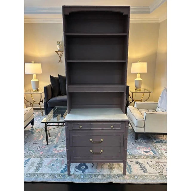 Chinoiserie Late 20th Century Two-Piece Display Bookcase Chest by Thomasville For Sale - Image 3 of 10