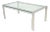 Modern Glass Top Chrome Dining Table For Sale