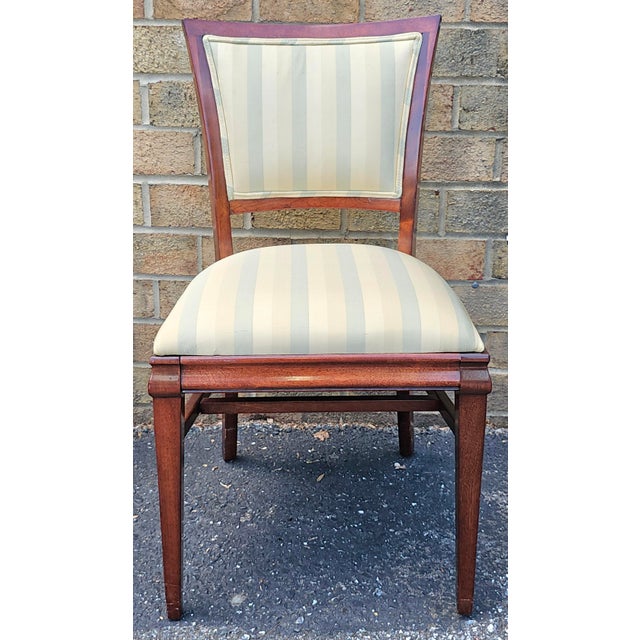 Mid 20th Century Mid 20th Century Federal Style Solid Mahogany Upholstered Dining Chairs, Refinished- Set of 4 For Sale - Image 5 of 12