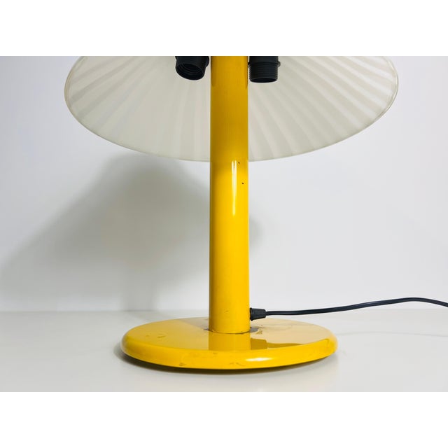 Heavy Yellow Metal and Glass Table Lamp, 1960s, Italy For Sale - Image 12 of 12