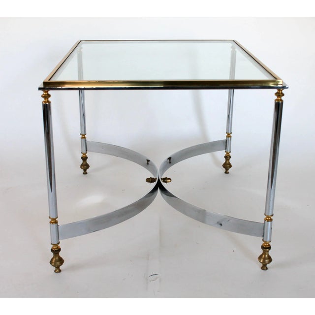Metal Vintage Italian Brass and Chrome Table For Sale - Image 7 of 12