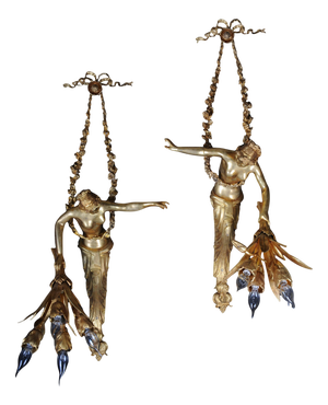 French Sconces in Gilt Bronze, Set of 2