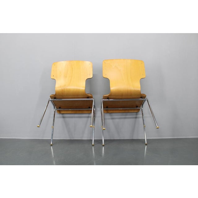 Plywood Chairs with Fabric Upholstery, Germany, 1970s, Set of 4 For Sale - Image 18 of 18