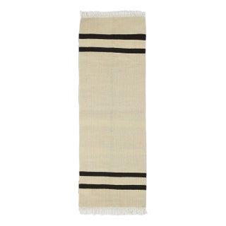 Beige Striped Hemp Runner Rug For Sale