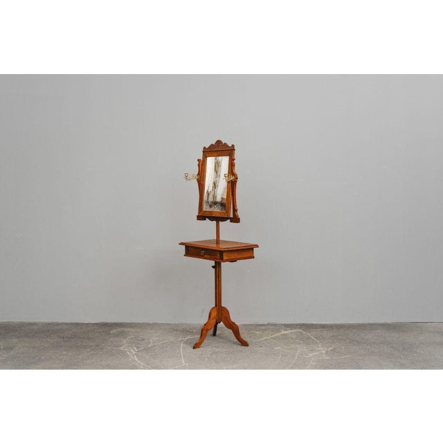 Art Nouveau Vanity Mirror in Walnut, 1900s For Sale - Image 4 of 18