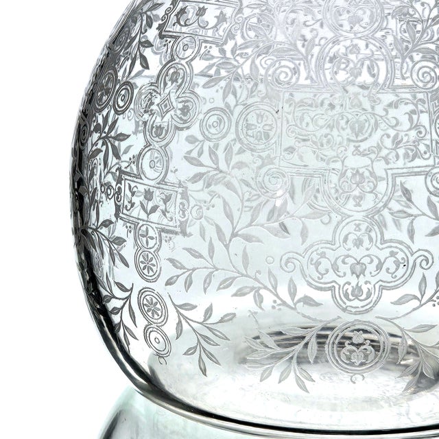 1940s Baccarat “Michelangelo” Wheel-Engraved Crystal Decanter, Signed For Sale - Image 11 of 18