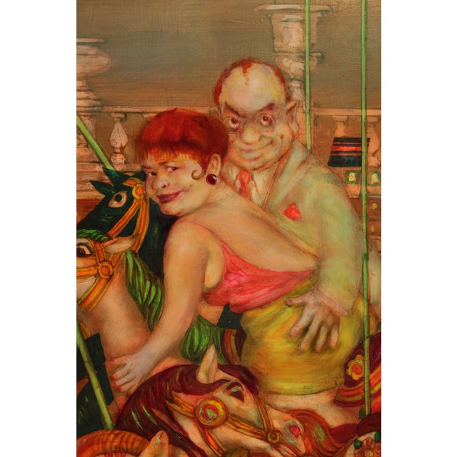 Late 20th Century Mark Tochilkin 'Carrousel' Monumental Original Oil Painting For Sale - Image 5 of 13