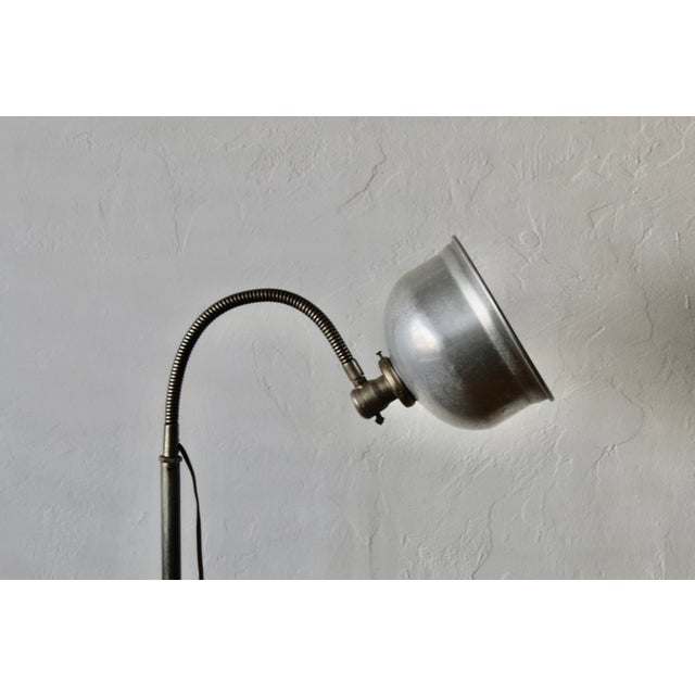 Vintage Early 20th Century Attributed to M. Brandt & Sons Industrial Style Gooseneck Spot Floor Lamp For Sale - Image 11 of 15
