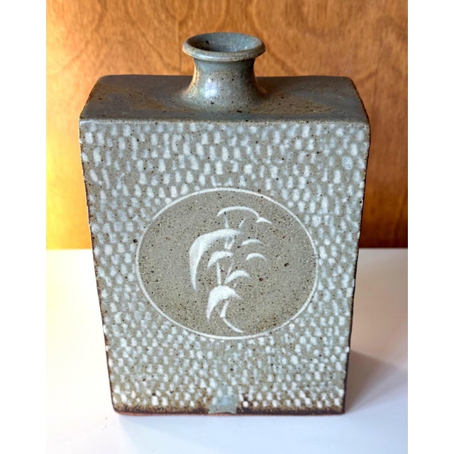 Japanese Ceramic Jar with Inlay Design Tatsuzo Shimaoka with Tomobako For Sale - Image 12 of 18