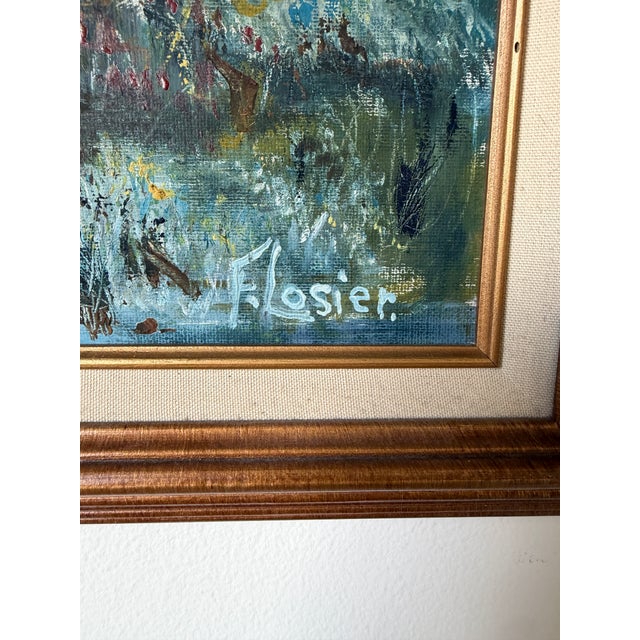 Vintage W. Flosier Tropical Florida Highwaymen Style Oil on Masonite Board – Framed For Sale - Image 9 of 16