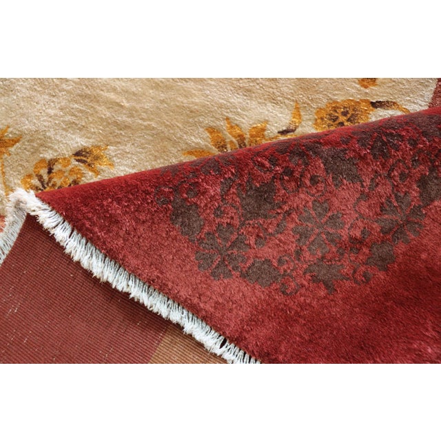 Antique Art Deco Chinese Carpet, Unusual, 8'10" X 11'6" For Sale - Image 4 of 11