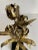 Metal Vintage Brutalist Petite Gold Metal Flower Art on Black Stand For Sale - Image 7 of 7