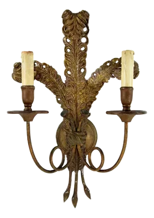 Large French Wall Lamps, 1920s, Set of 2