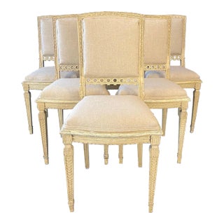French Early 19th Century Intricately Carved Dining Chairs -Set of 6 For Sale