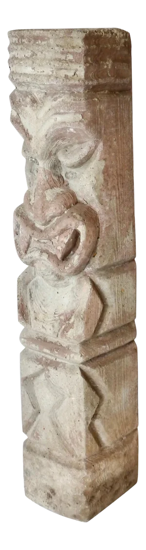 Heavy Cast Cement Tiki Totem Sculpture