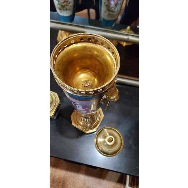 Napoleon III Porcelain Vases from Sevres, Set of 2 For Sale - Image 10 of 12