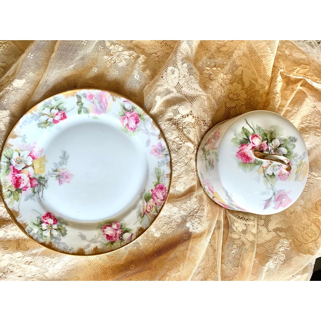 French Vintage Haviland Limoges France Floral Porcelain Butter Dish For Sale - Image 3 of 10