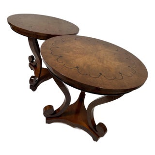 Late 20th Century Italian Rho Mobili d'Epoca Biedermeier Style Side Table - A Pair For Sale