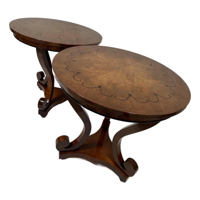Late 20th Century Italian Rho Mobili d'Epoca Biedermeier Style Side Table - A Pair For Sale