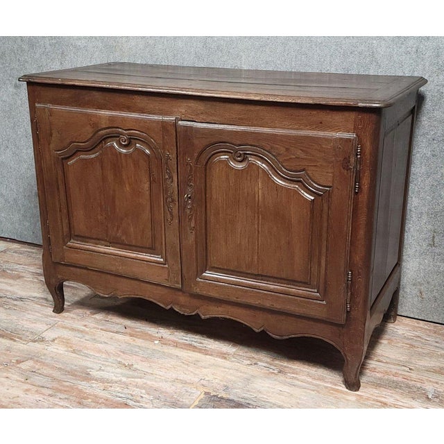 Rustic Louis XV Buffet in Oak For Sale - Image 3 of 8